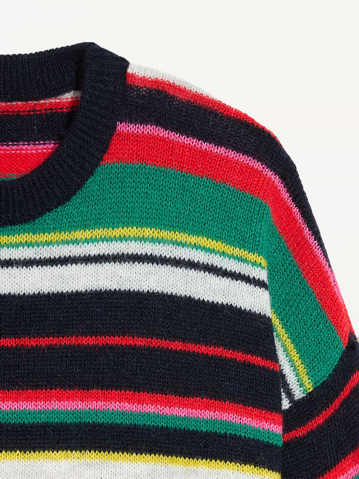 Image 5 of 5, Loose Cozy Wool-Blend Crew-Neck Sweater