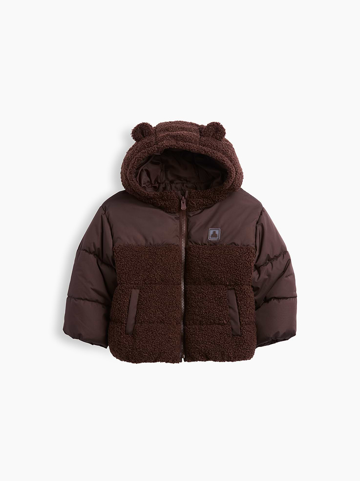 Image 2 of 4, Baby & Toddler Recycled Sherpa Bear Puffer Jacket