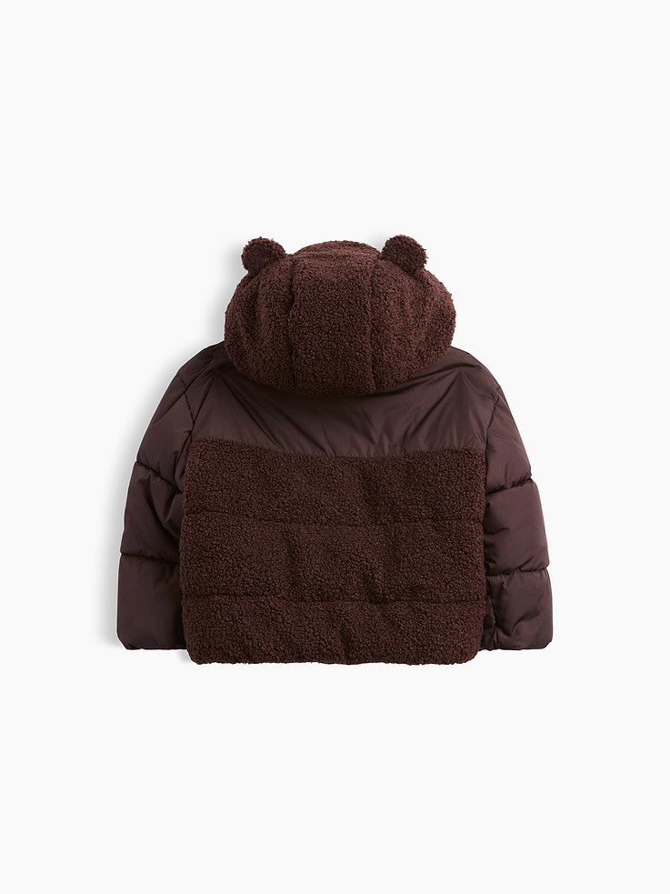 Image 3 of 4, Baby & Toddler Recycled Sherpa Bear Puffer Jacket