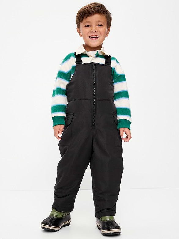 Water-Resistant Snow-Bib Overalls for Toddler Boys