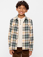 Image 1 of 2, spread collar, long sleeves, buttoned cuffs, buttoned pockets at chest, full length button front, curved hem, Product #907937