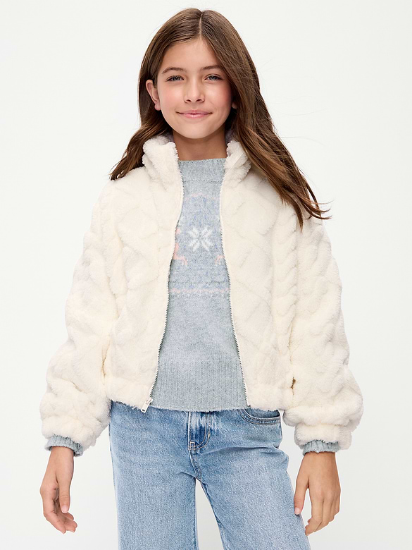 Oversized Sherpa Jacket for Girls