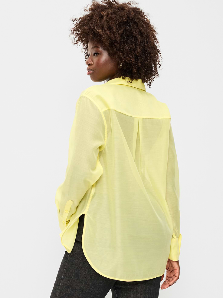 Image 6 of 6, Organza Button-Down Shirt