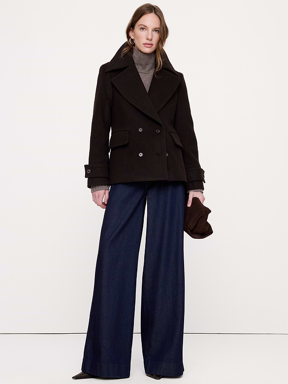 Italian Melton Wool-Blend Peacoat
