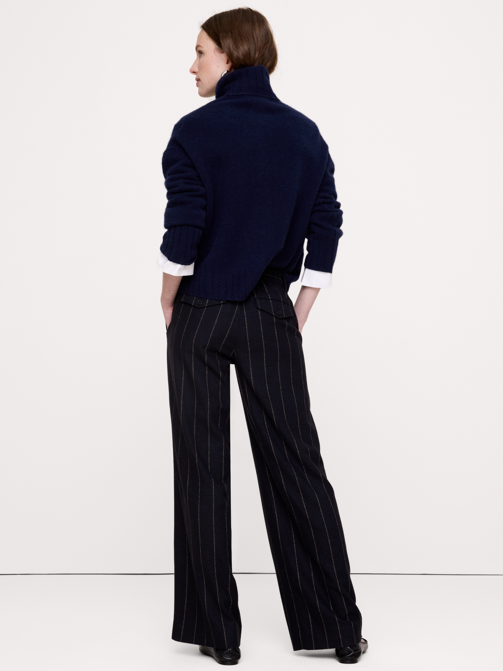 Image 3 de 5, Le pantalon à jambe large de tous les jours en flanelle italienne