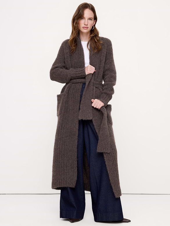 Italian Alpaca-Blend Duster Cardigan