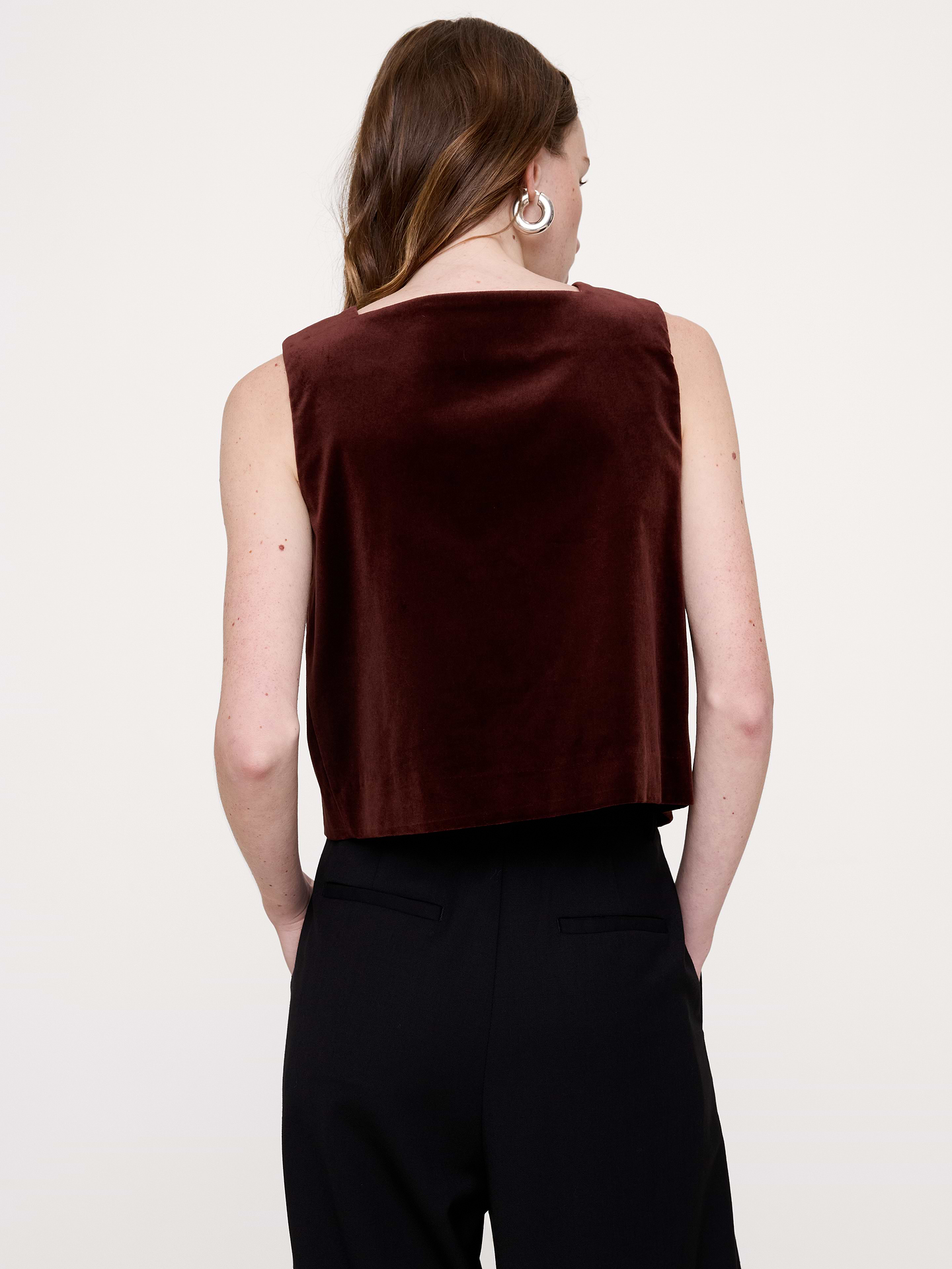 Image Buten Velvet Button-Front Tank | Banana Republic