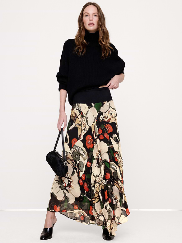 Drapey Georgette Maxi Skirt