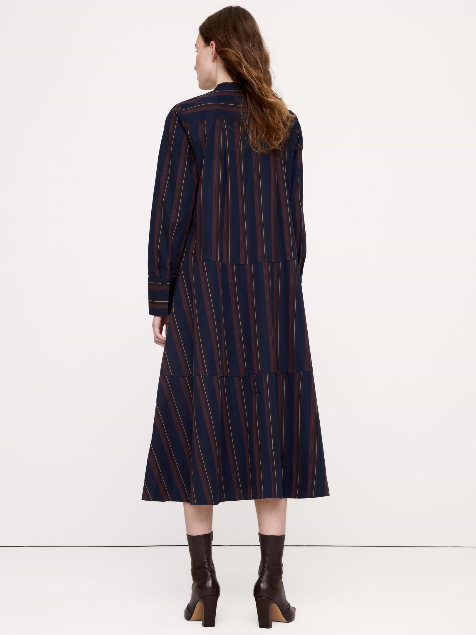 Image 3 of 8, Cotton Trapeze Shirt Dress