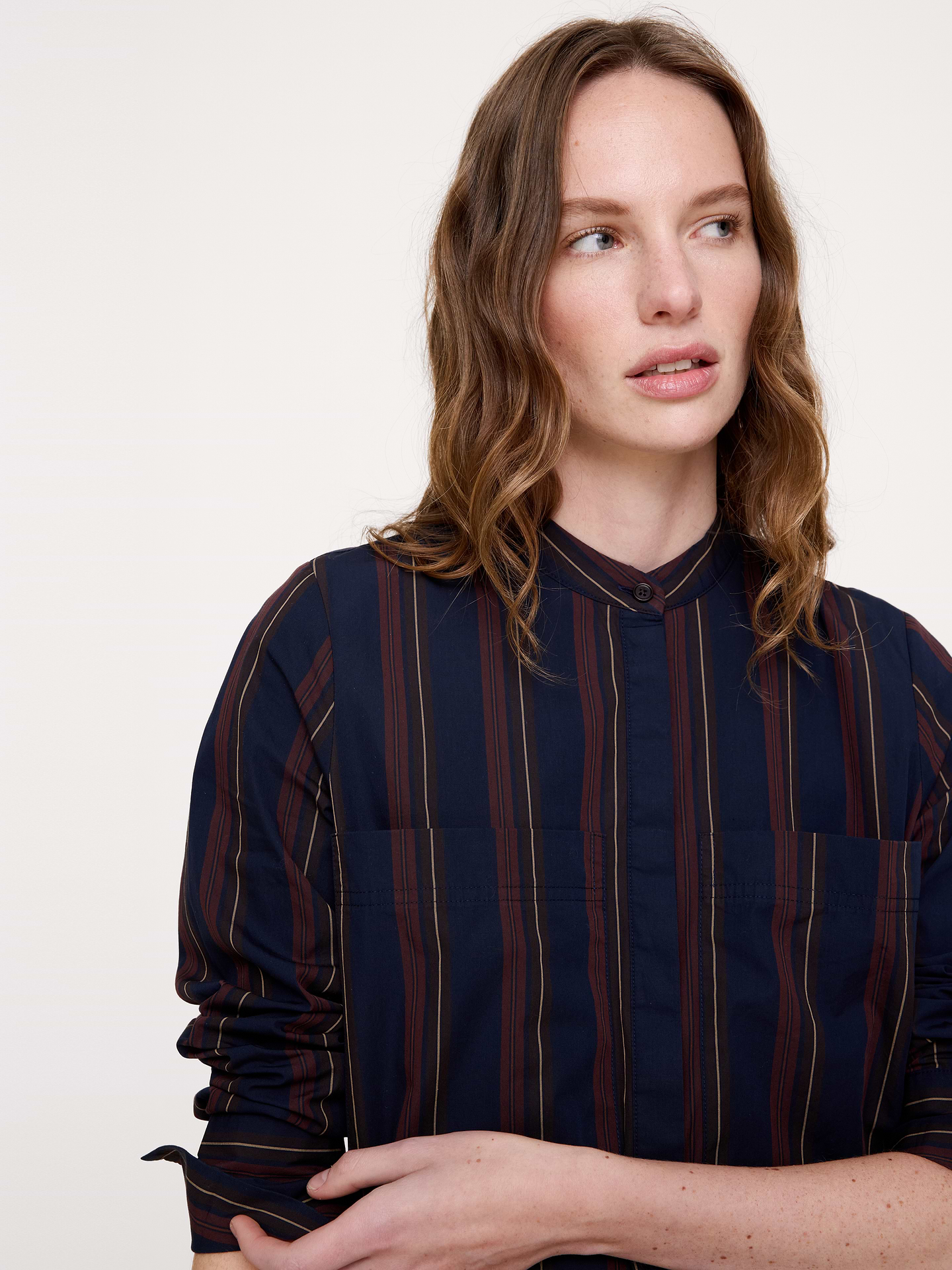 Image 4 of 8, Cotton Trapeze Shirt Dress