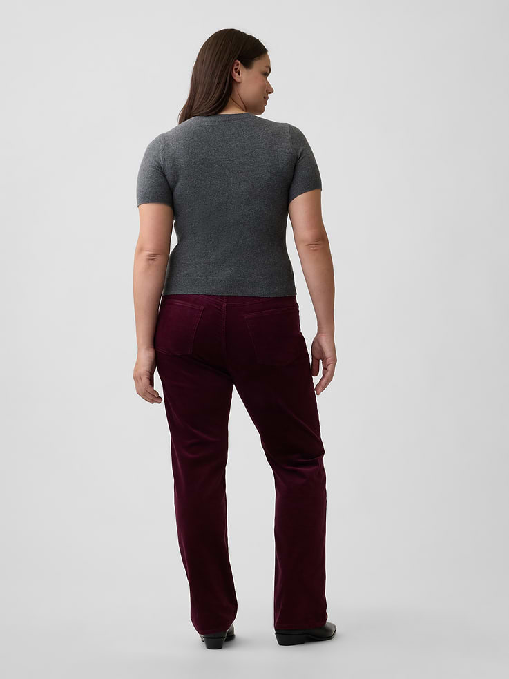 Image 6 of 7, High Rise '90s Slim Straight Corduroy Pants