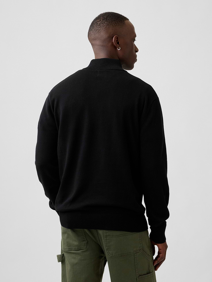 Image 2 of 5, Relaxed Mockneck Quarter-Zip Sweater