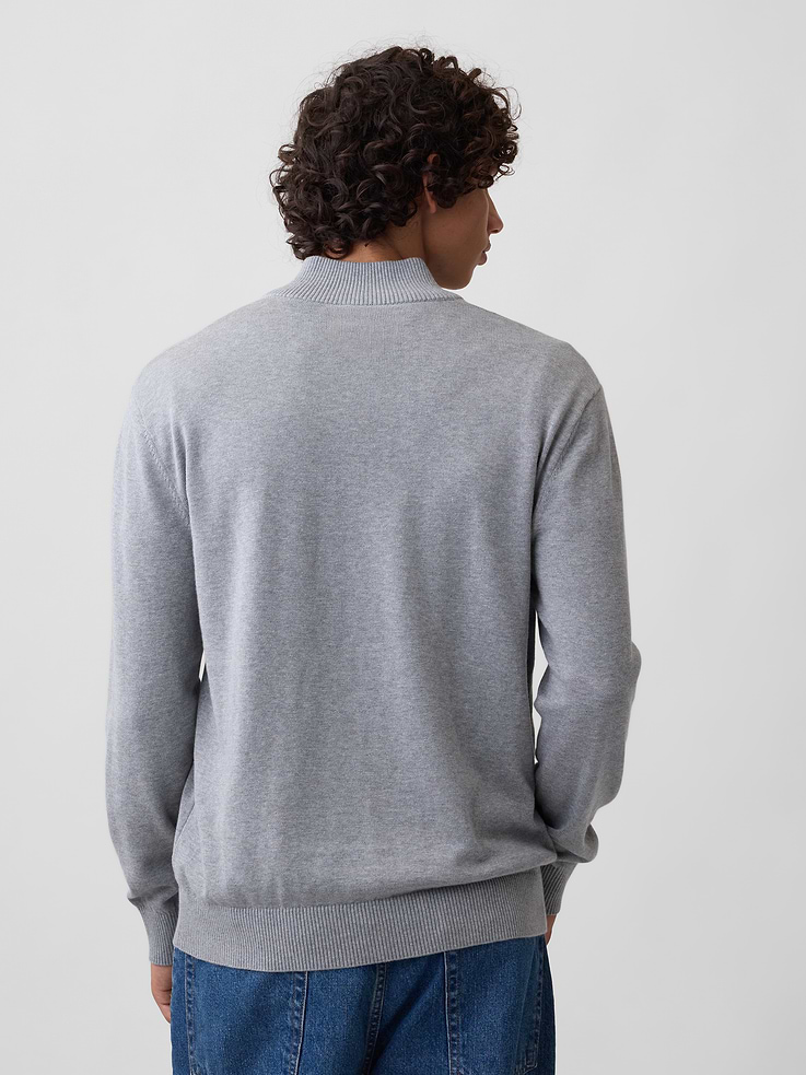 Image 2 of 5, Relaxed Mockneck Quarter-Zip Sweater