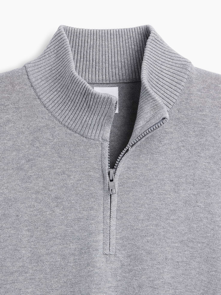 Image 4 of 5, Relaxed Mockneck Quarter-Zip Sweater