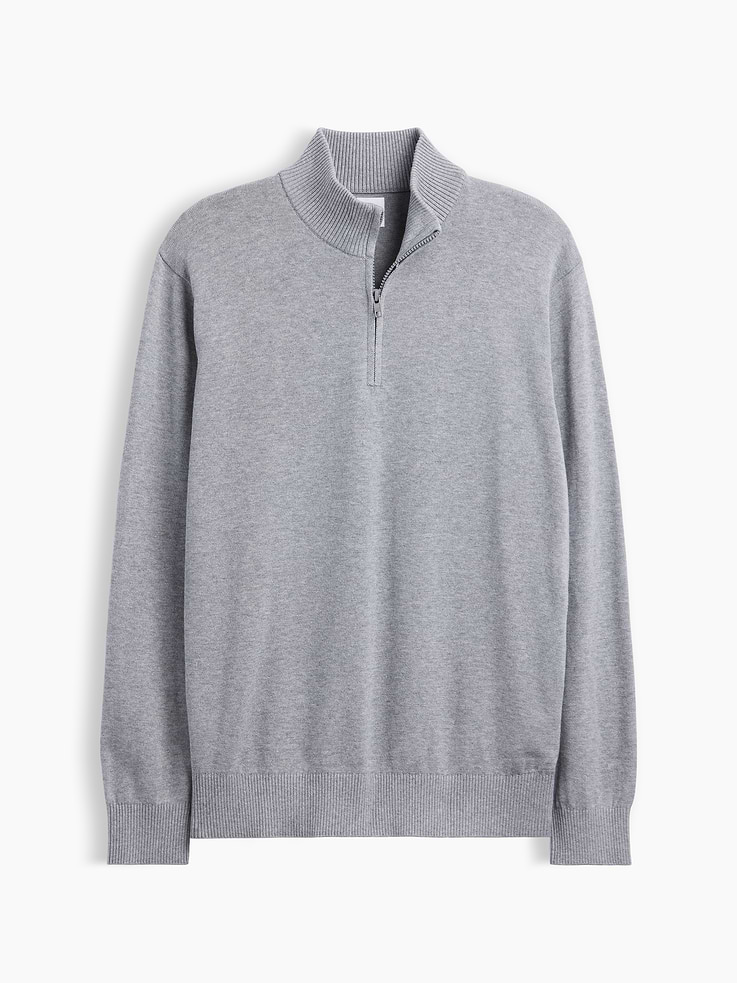 Image 5 of 5, Relaxed Mockneck Quarter-Zip Sweater