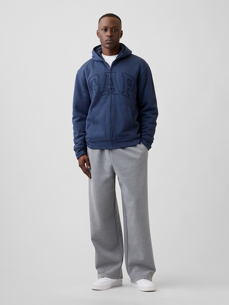 Image 3 of 4, Relaxed Gap Logo Sherpa-Lined Zip Hoodie