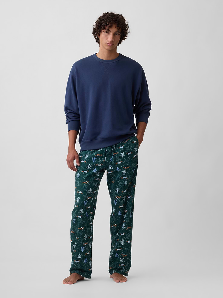 Image 1 of 4, Smooth flannel sleep pants., Drawcord ties at elasticized waist, faux fly., On-seam pockets., Select styles have allover print or plaid., Shop matching PJs for all., This product was made in a factory that invests in gender equity and women’s empowerment through RISE. Learn more at, Product #1178714