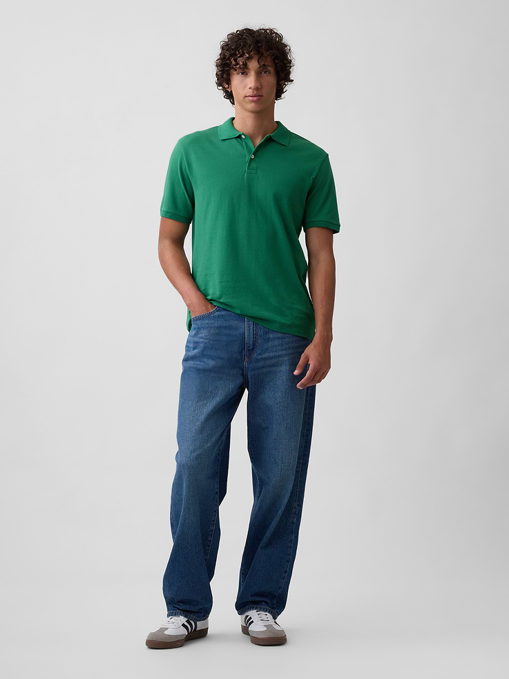 Image 3 of 5, Stretch Pique Polo Shirt