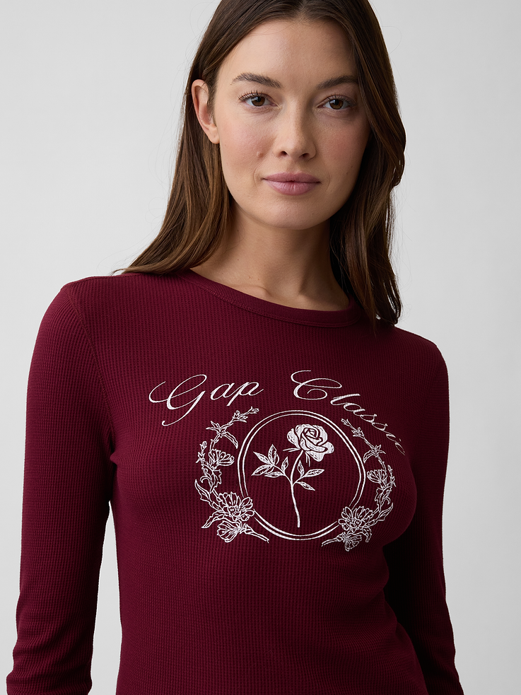 Image 4 of 5, Waffle-Knit Crewneck T-Shirt