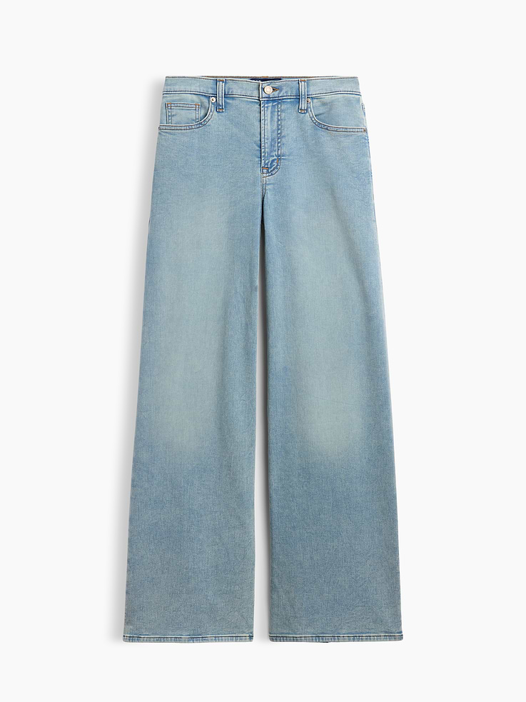 Image 7 of 7, Mid Rise Wide-Leg Sweatpant Jeans