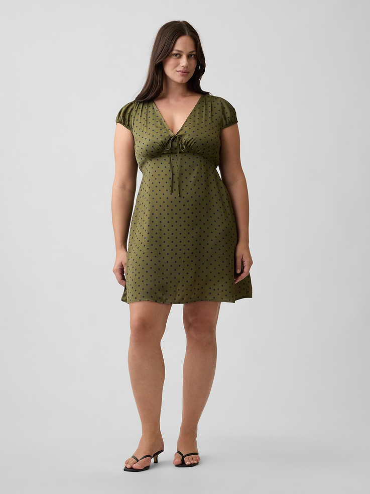 Image 4 of 6, Cap Sleeve V-Neck Mini Dress