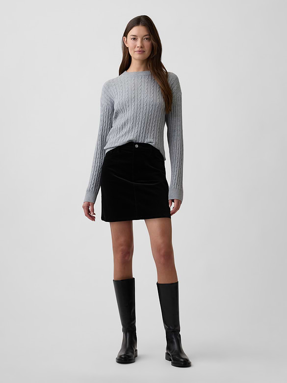 Velvet Mini Skirt