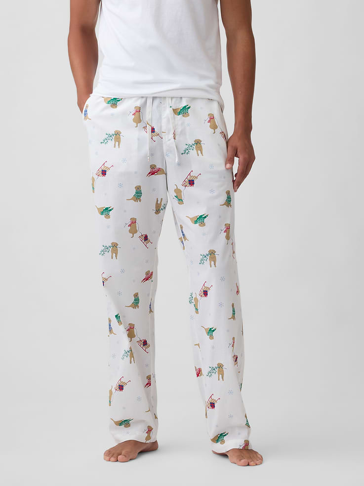 Image 3 of 4, Relaxed Poplin PJ Pants