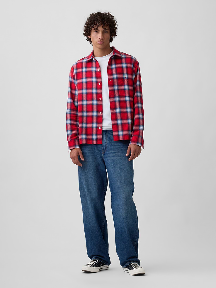 Image 3 of 5, Flannel Shirt in Boxy Fit