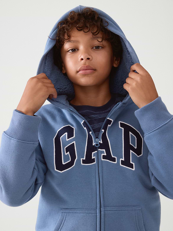 Kids Sherpa-Lined Zip Hoodie