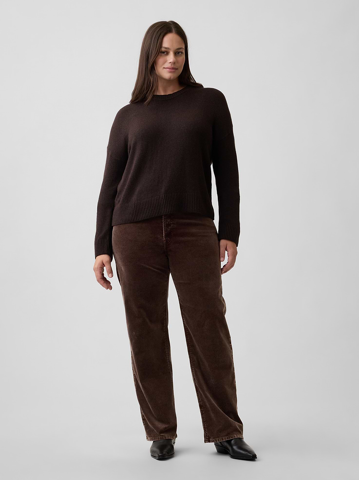 Image 2 of 4, Low Slung Relaxed Straight Velvet Pants