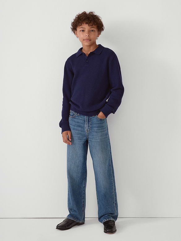 Kids Relaxed Textured Polo Shirt