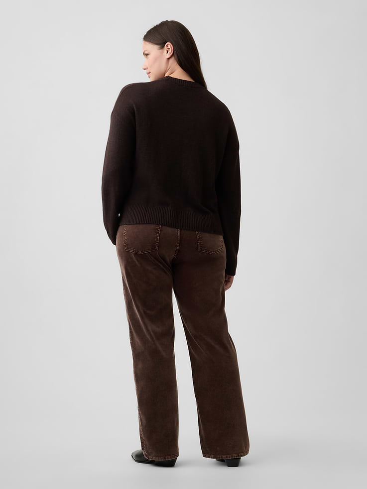 Image 3 of 4, Low Slung Relaxed Straight Velvet Pants