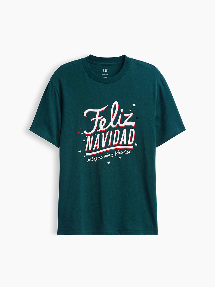 Image 5 of 5, Everyday Soft Relaxed Feliz Navidad Graphic T-Shirt