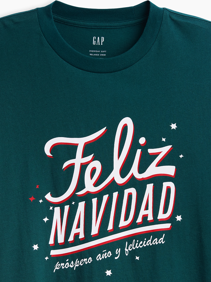 Image 4 of 5, Everyday Soft Relaxed Feliz Navidad Graphic T-Shirt