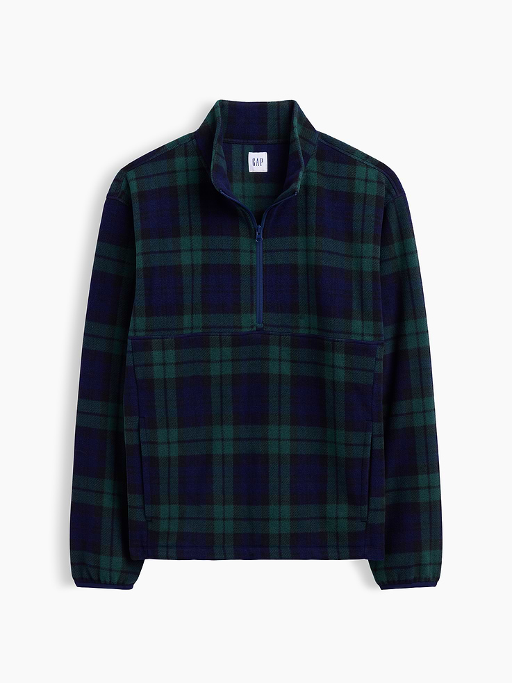 Image 4 of 4, Relaxed Microfleece Half-Zip Sweatshirt