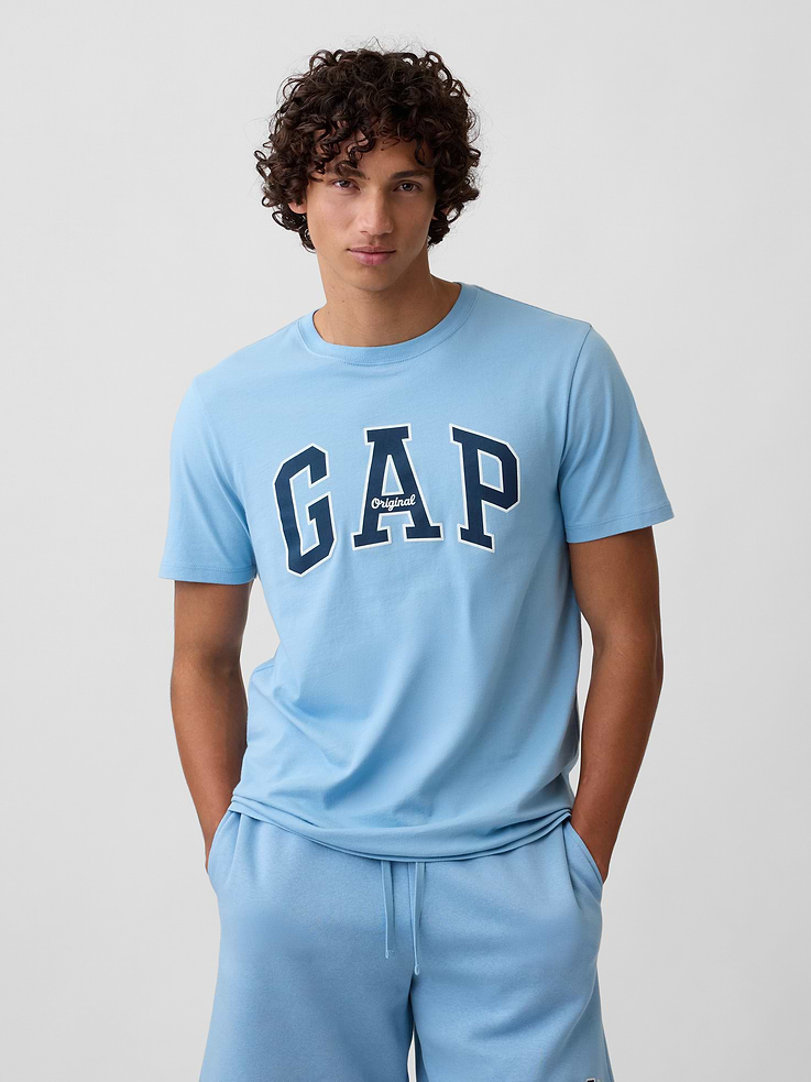 Image 1 of 5, Soft jersey knit., Short sleeves., Crewneck., Gap logo at front., Product #1191176