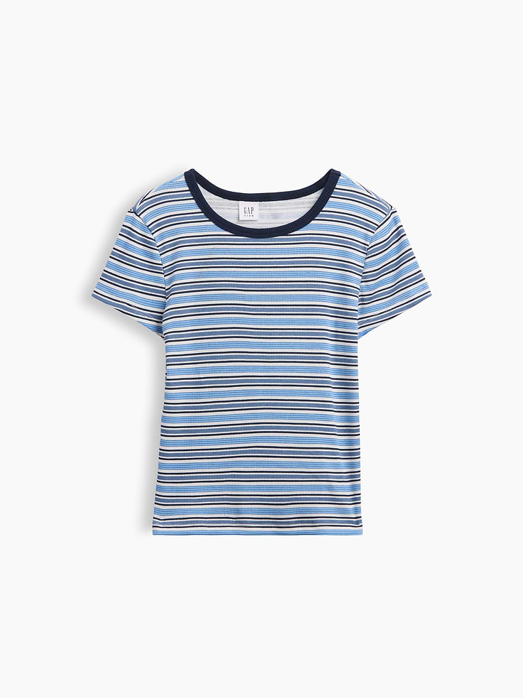 Image 1 of 3, Soft ribbed knit., Short sleeves., Crewneck., Select styles have applique graphic at front or allover print., Product #1189209