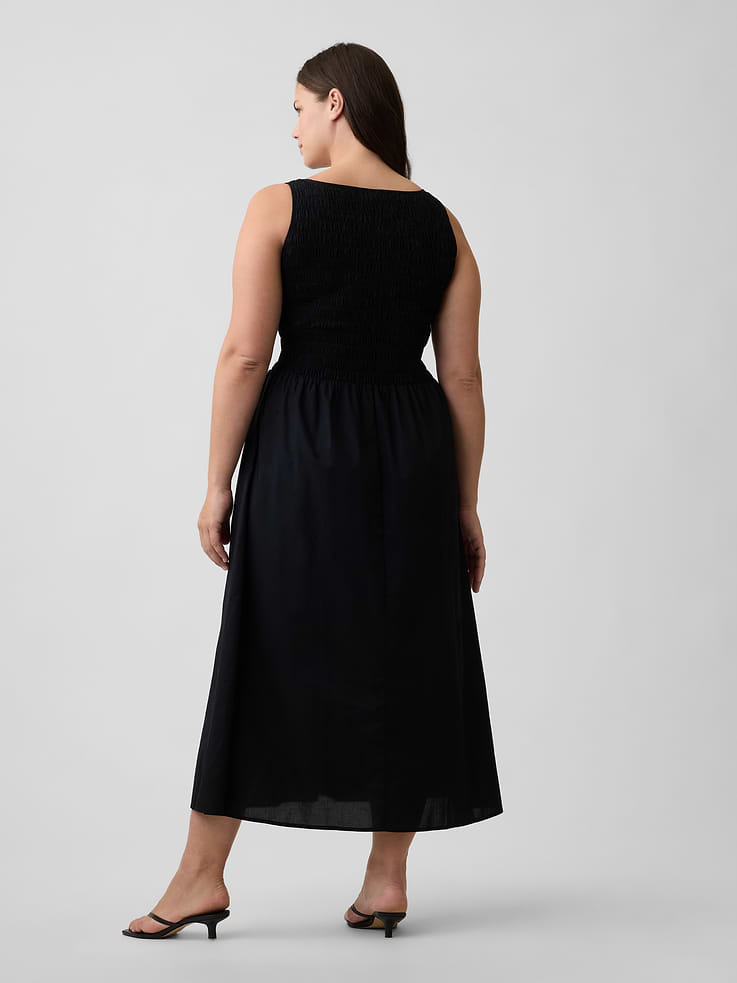 Image 5 of 6, Smocked Boatneck Midi Dress