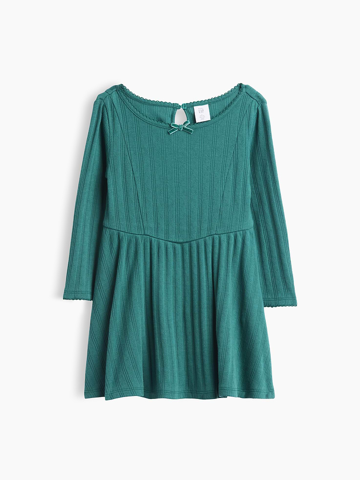 Image 2 of 3, Baby & Toddler Pointelle Rib Dress