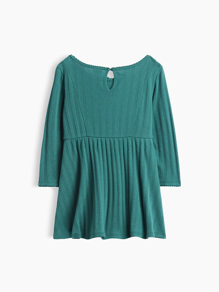 Image 3 of 3, Baby & Toddler Pointelle Rib Dress