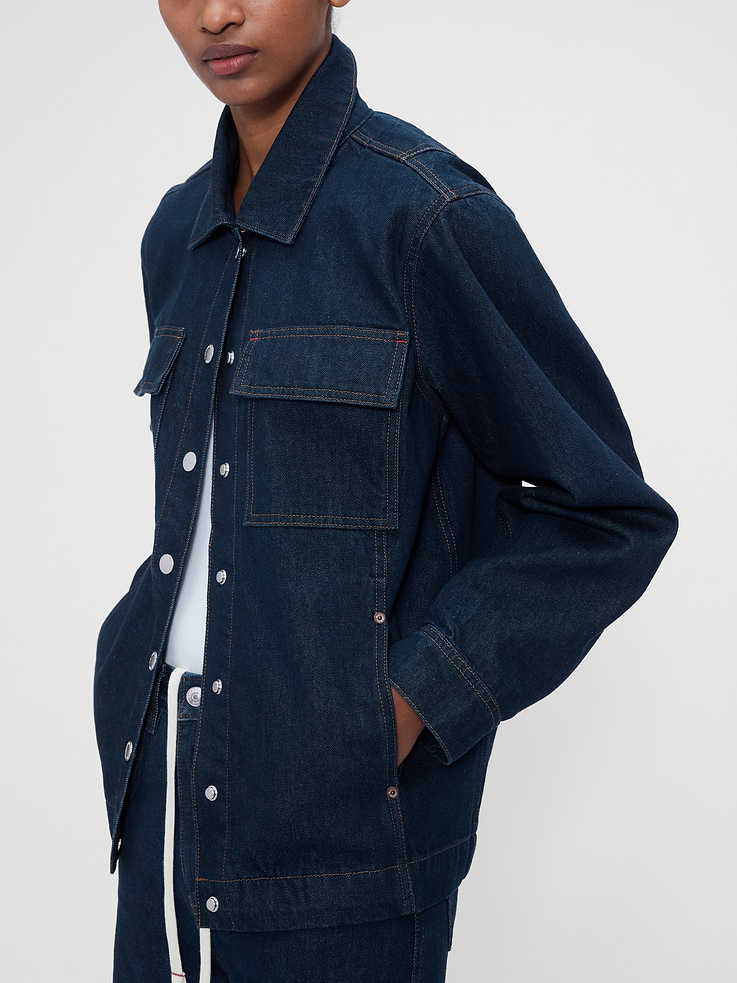 Image 6 of 9, Gap × Victoria Beckham Denim Shirt Jacket, Cardmember Early Access