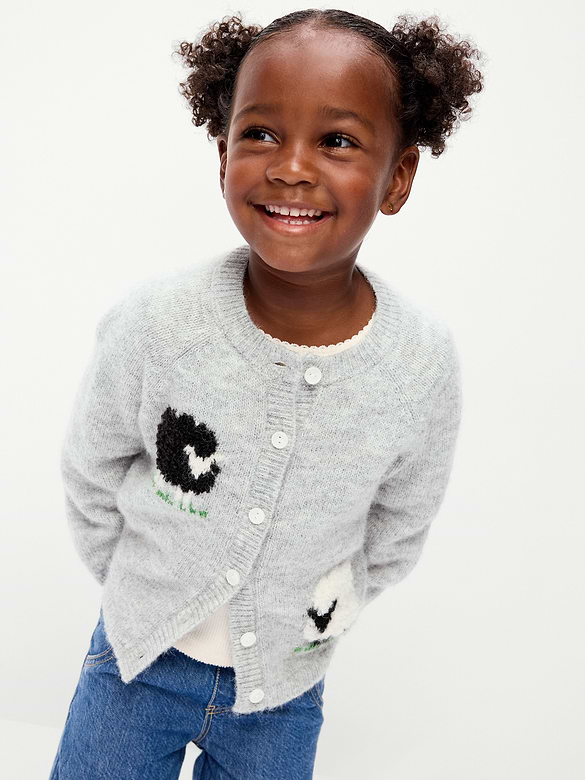 Graphic Cardigan Sweater for Toddler Girls