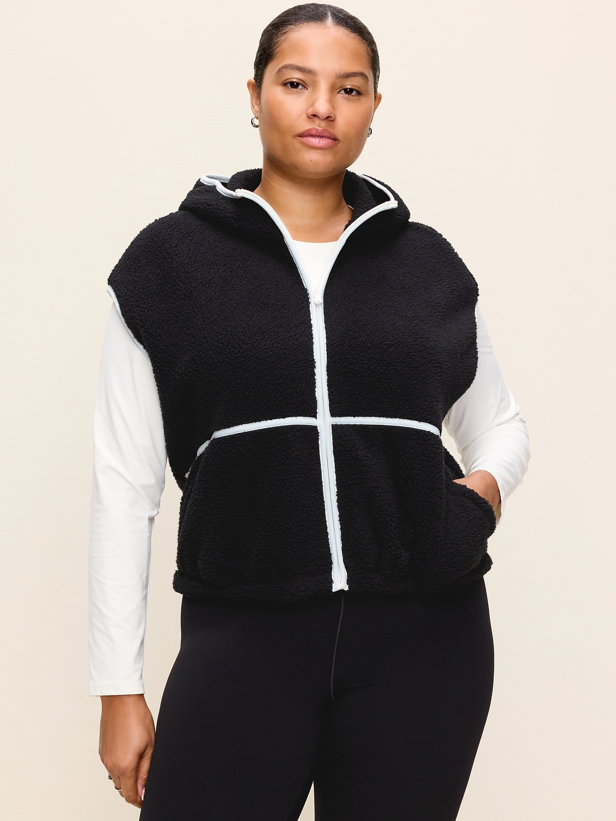 Hooded Sherpa Vest | Old Navy