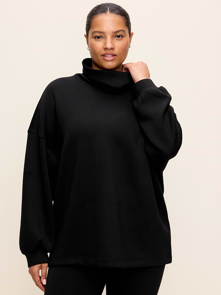 Image 6 of 7, Oversized Bounce Fleece Funnel-Neck Tunic