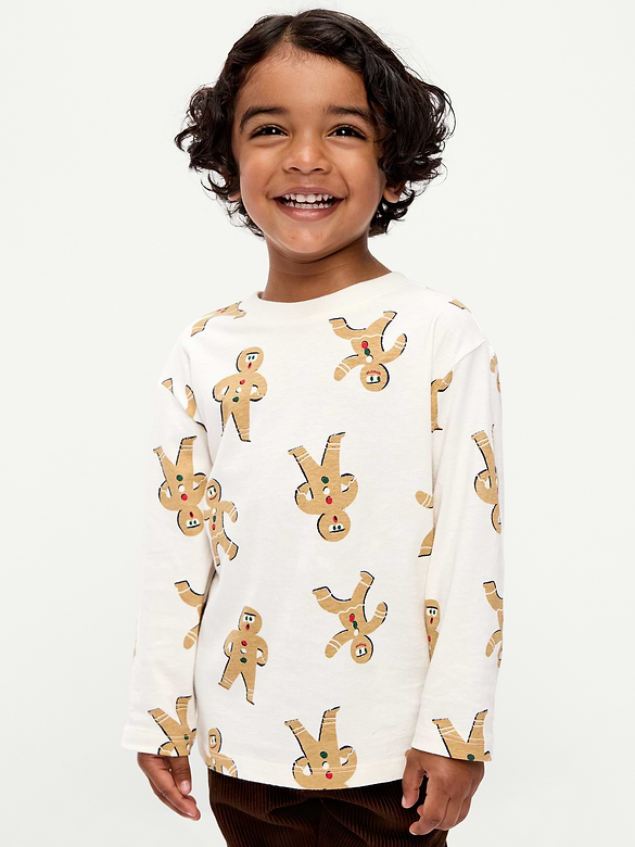 Printed Long-Sleeve Unisex T-Shirt for Toddler