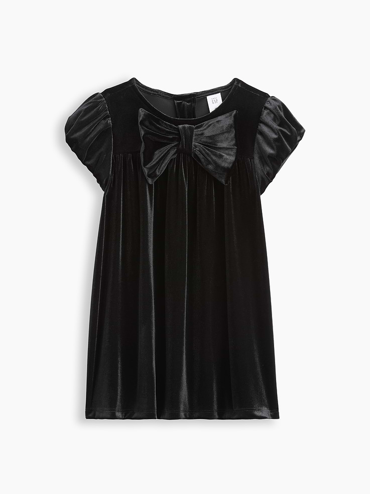 Image 2 of 4, Baby & Toddler Velour Bow Dress
