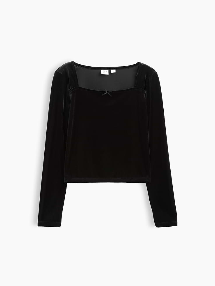 Image 2 of 5, Kids Velour Square-Neck Top