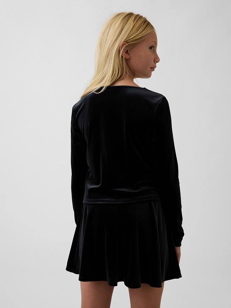 Image 3 of 5, Kids Velour Square-Neck Top