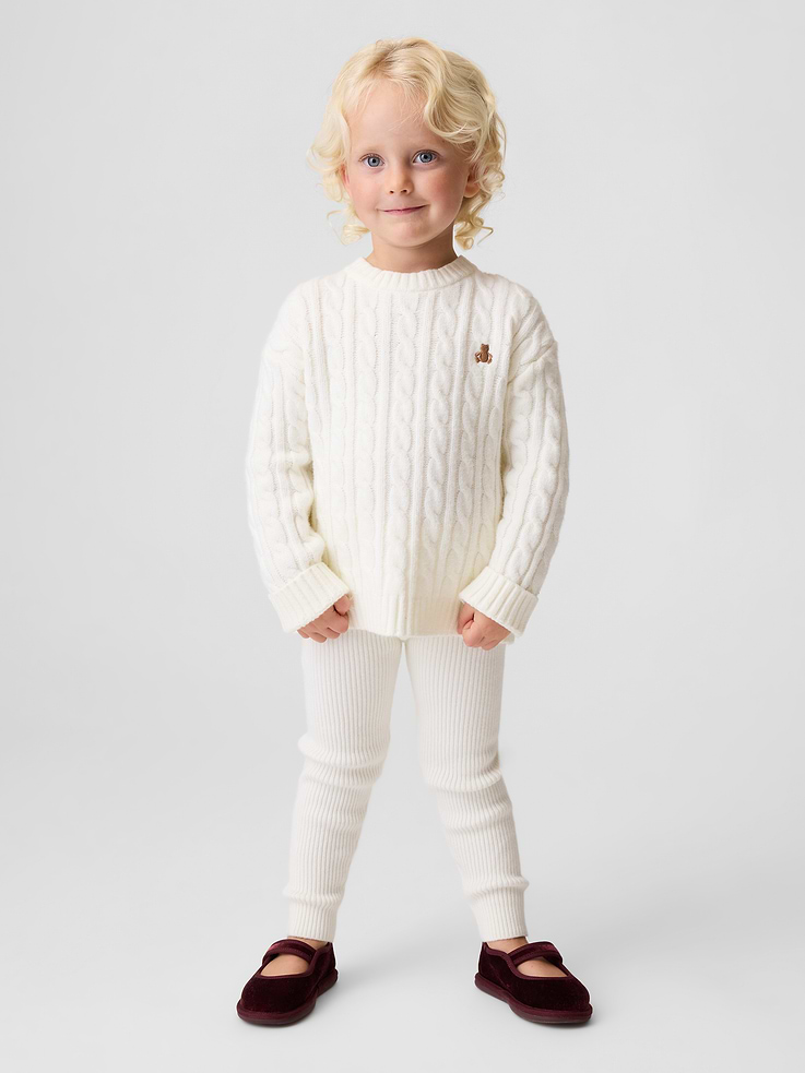Image 1 of 3, Our bestselling fabric that feels cashmere-soft. Crafted in a midweight plush yarn. Refined with a special brushed technique. It's everyday luxury., Supersoft, ribbed knit cotton-blend sweater leggings., Elasticized waist., Product #906781