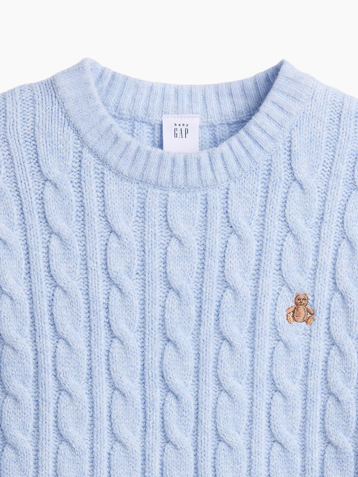 Image 4 of 4, Baby & Toddler CashSoft Cable-Knit Sweater